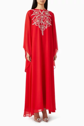 قفطان بتطريزات زهور