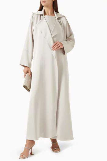 Coat-style 3-piece Abaya Set in Silk