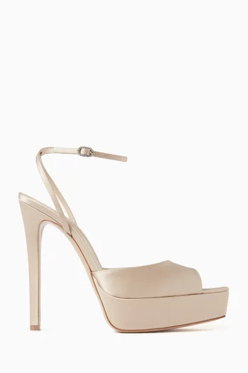 Loulou 140 Platform Sandals in Satin