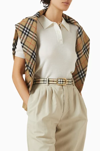 Check Belt in Faux Leather