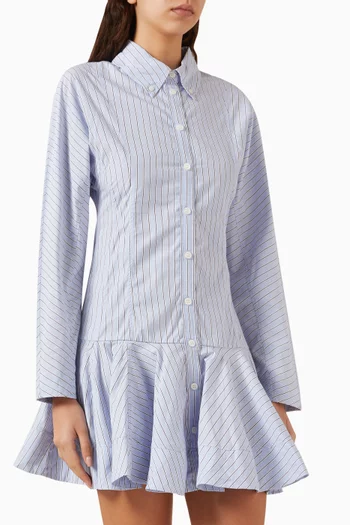 Stripe Shirt Mini Dress in Cotton
