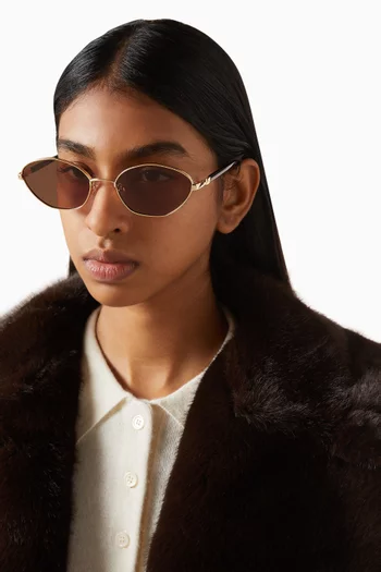 نظارة شمسية لو بيبي بتصميم عين القطة بإطار معدن