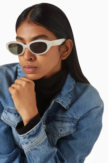 نظارة شمسية لو بيجو بإطار بيضاوي بوليمر