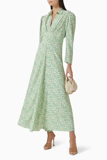 Notch Collar Dress in Chiffon
