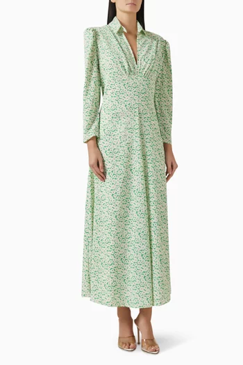 Notch Collar Dress in Chiffon
