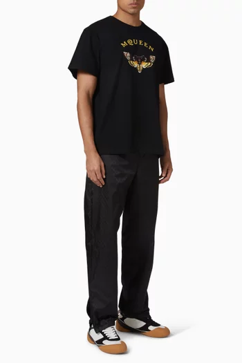 Moth Embroidery Logo T-shirt in Cotton