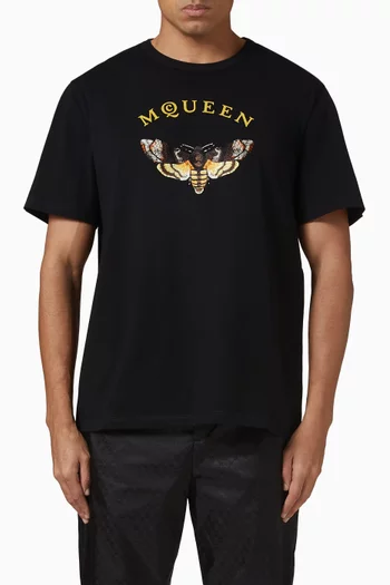 Moth Embroidery Logo T-shirt in Cotton