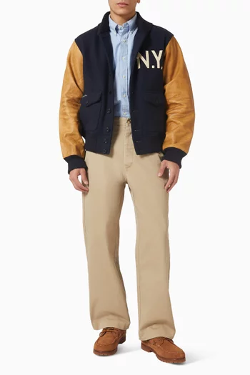 NY Vintage Bomber Jacket in Wool-blend