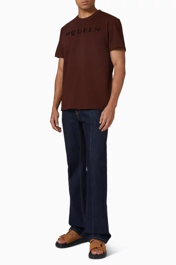 Flockled Logo T-shirt in Cotton