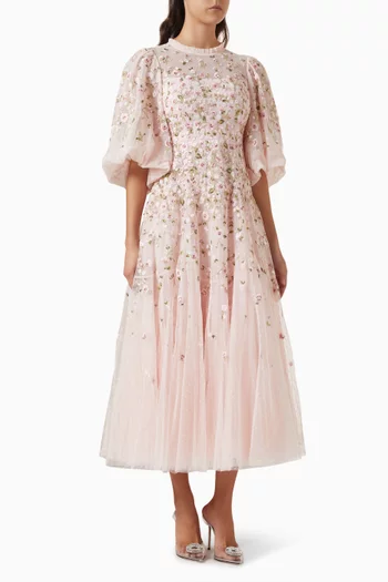 فستان سهرة سيلفيا بنقشة ورود