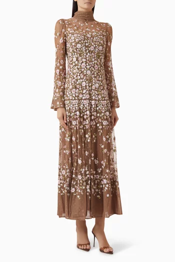 فستان سهرة سيلفيا بنقشة ورود