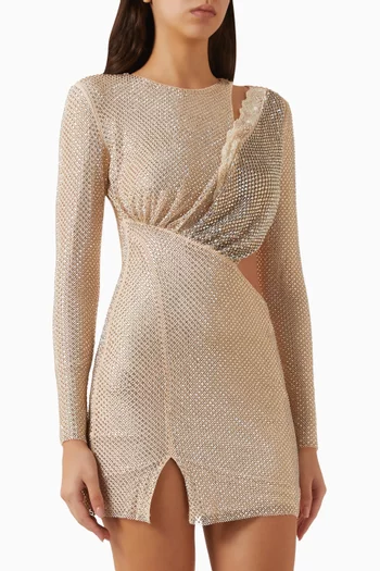 Rhinestone-embellished Mini Dress