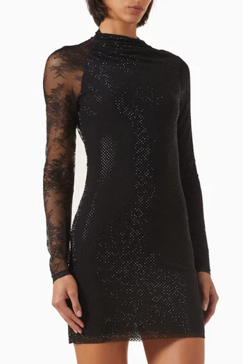 Rhinestone-embellished Mini Dress