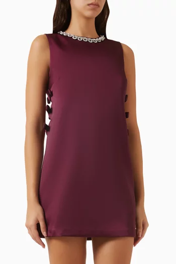 Cut-out Mini Dress in Satin