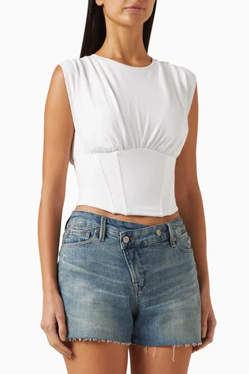 بلوزة بنمط مشد بلا أكمام