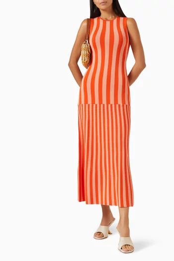 Petra Striped Dress in Viscose Blend