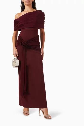 Off-shoulder Rose Drape Dress