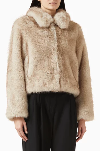 Cropped Jacket in Vegan Fur