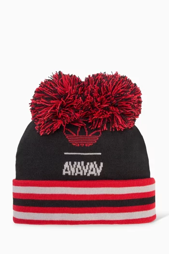 x AVAVAV Pom-pom Beanie in Acrylic-knit