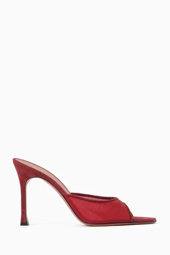 حذاء اليكسا مفتوح من الخلف بكعب 95 مم قماش شبكي