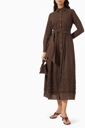 Melissa Belted Dress in Cotton