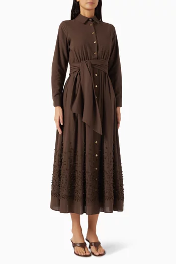 Melissa Belted Dress in Cotton