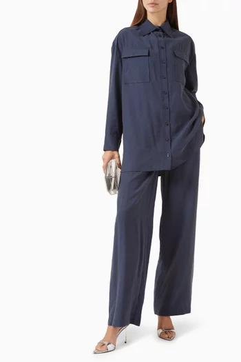 Shirt & Pants Set in Gabardine