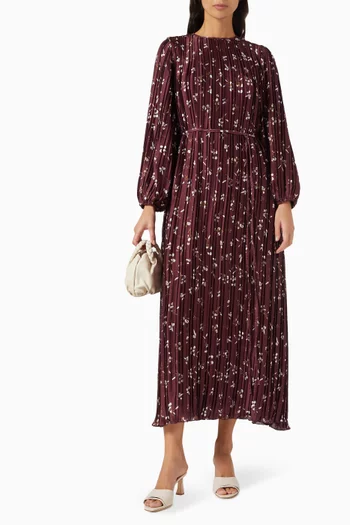 Pleated Tie-waist Dress