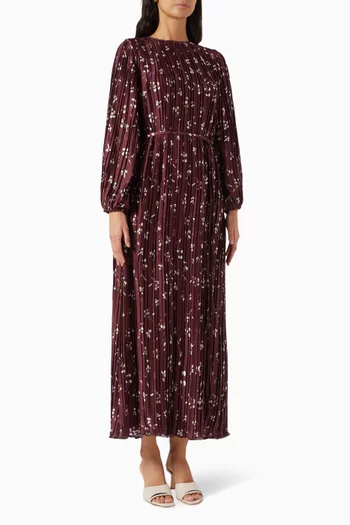 Pleated Tie-waist Dress