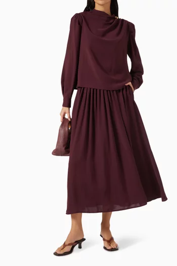 Top & Skirt Set in Crepe