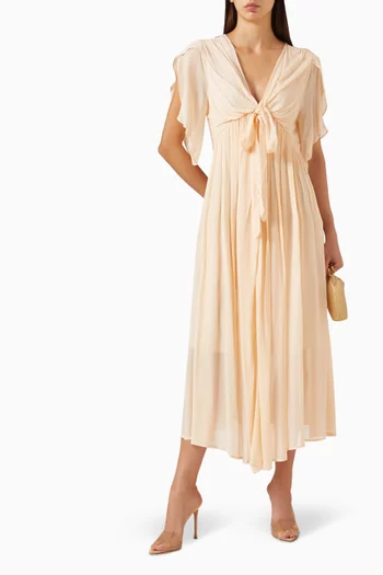 Tie-up Gathered Dress