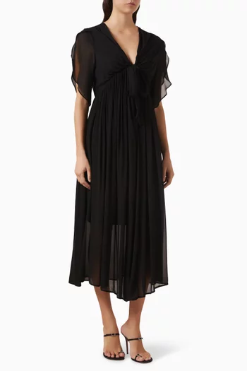 Tie-up Gathered Dress