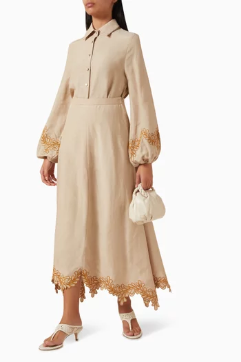 Shirt & Skirt Set in Silk