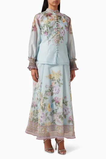 Printed Top & Skirt Set