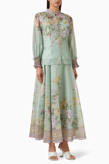 Printed Top & Skirt Set