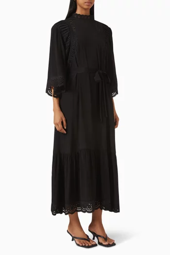 فستان متوسط الطول بحزام