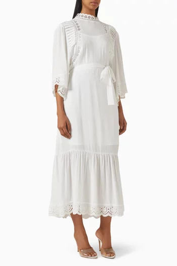 فستان متوسط الطول بحزام