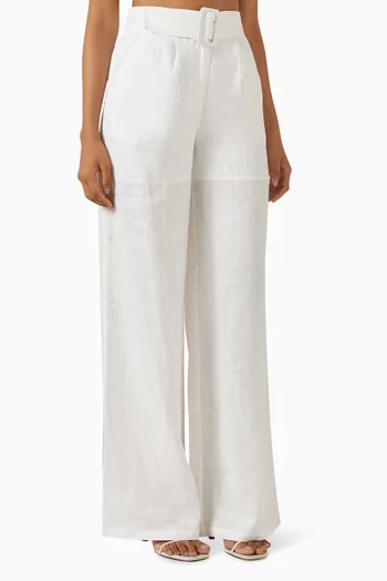 Belted Wide-leg Pants