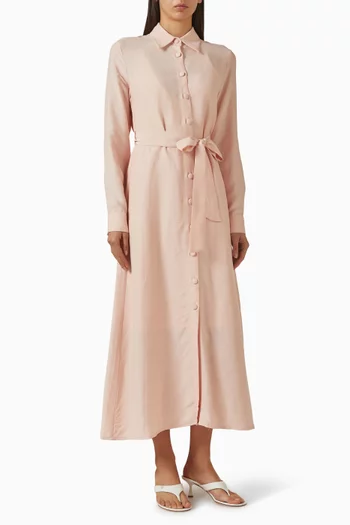 فستان مطرز بنمط قميص