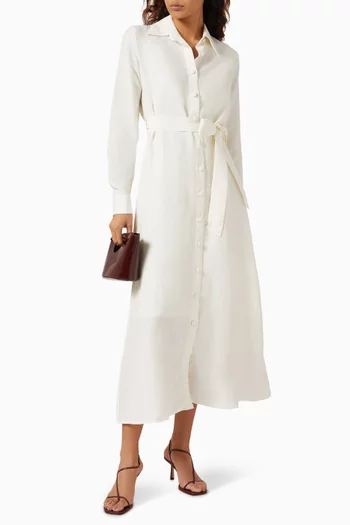 فستان مطرز بنمط قميص