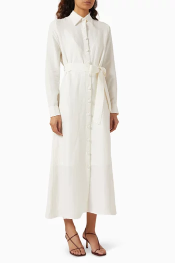 فستان مطرز بنمط قميص