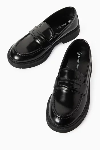 Logo-embossed Loafers in Leather