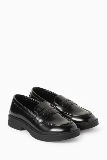 Logo-embossed Loafers in Leather