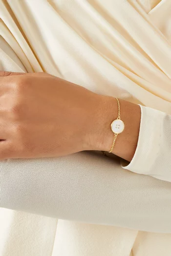 The Button Chain Bracelet in Plated-brass