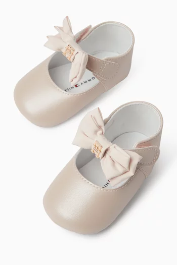 TH Bow-detail Ballerina Flats in Faux Leather