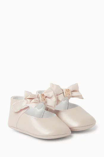 TH Bow-detail Ballerina Flats in Faux Leather