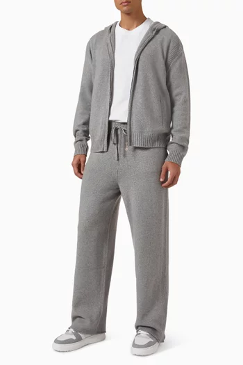 كنزة بغطاء رأس وشعار الماركة نسيج كشمير