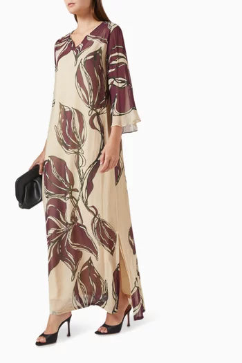 Floral-print Maxi Dress in Chiffon