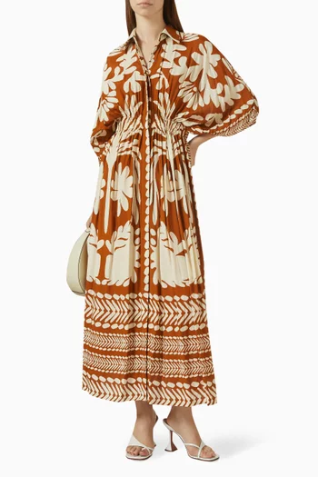 Floral-print Kaftan Maxi Dress