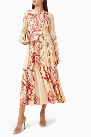 Floral-print Midi Dress